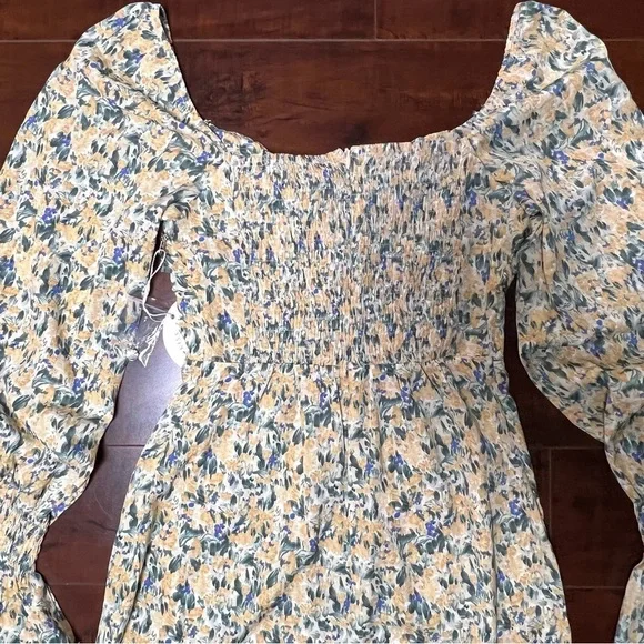 KISS THE SKY Urban Outfitters Floral Bardot Mini Dress Boho Size Small NWT - Picture 8 of 15